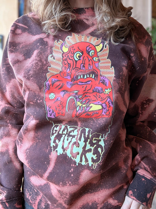 Glazing Sucks Bleach Dye Crewneck